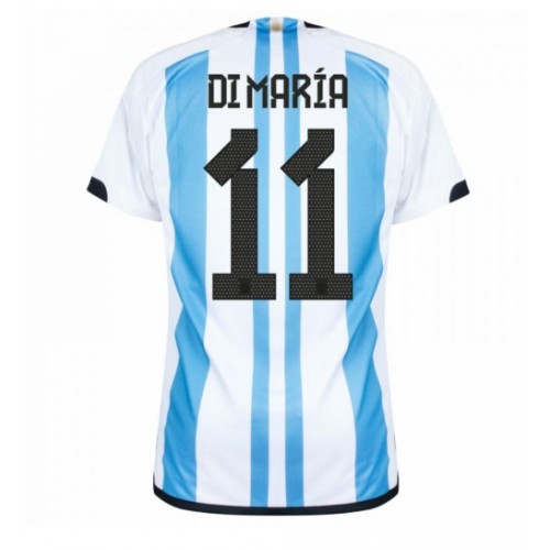 Argentina Angel Di Maria #11 Hjemmebanetrøje VM 2022 Kort ærmer